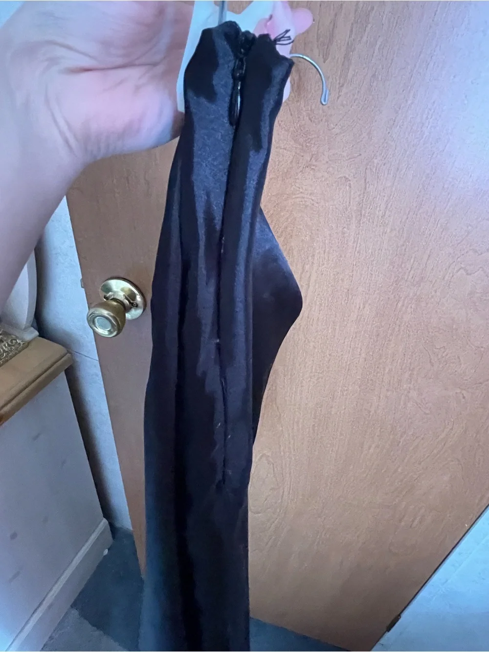 Vintage Black Satin Slip Maxi Skirt Silky Fluid Minimalist